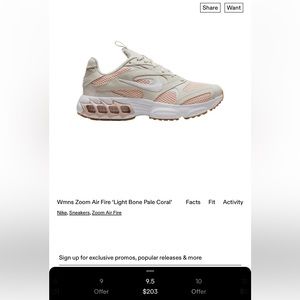 Nike Zoom Air Fire in Light Bone/Pale Coral